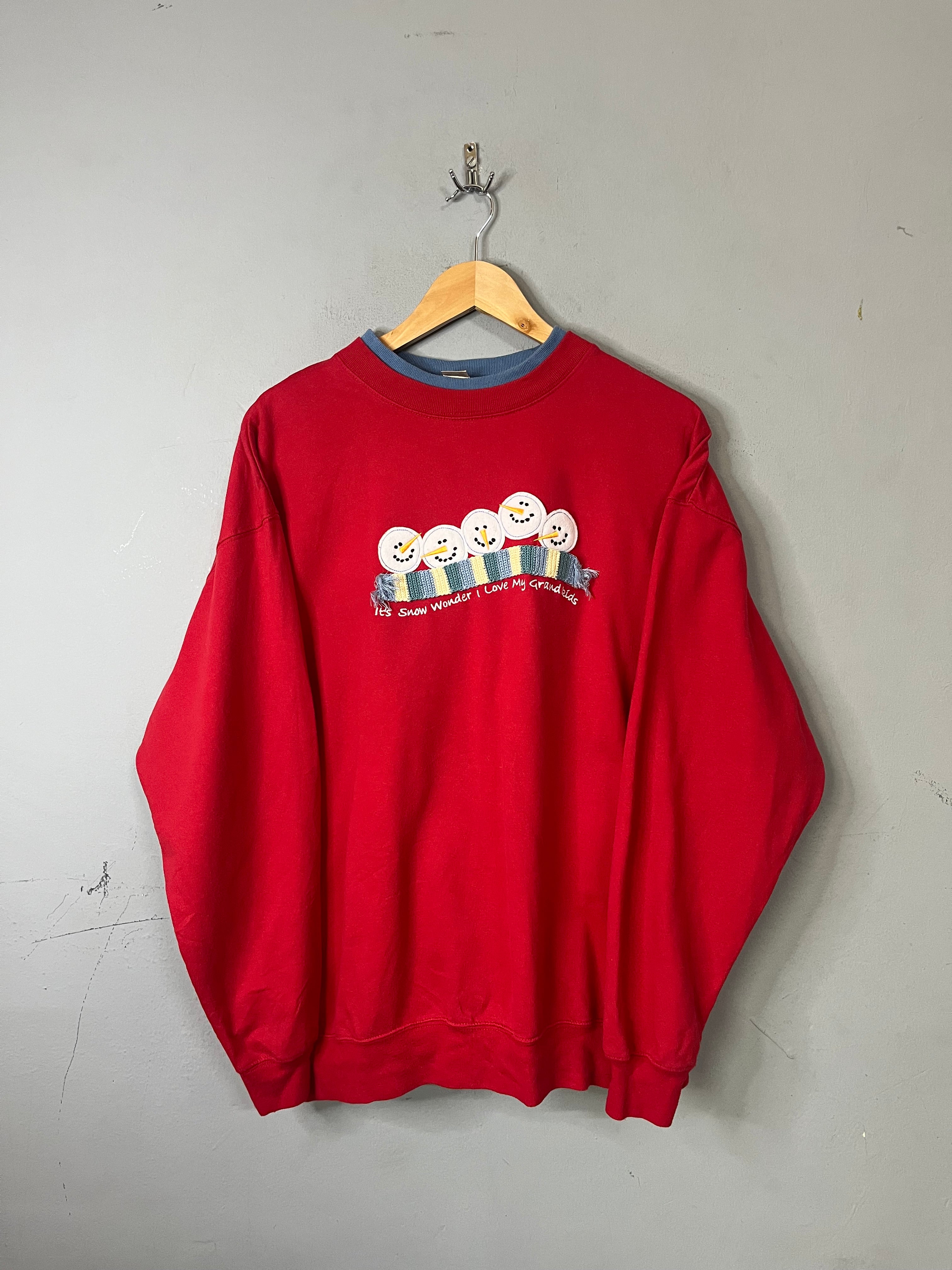 Sweatshirt Vintage Streetwear Oversized It’s Snow Wonder I Love My Grand Kids