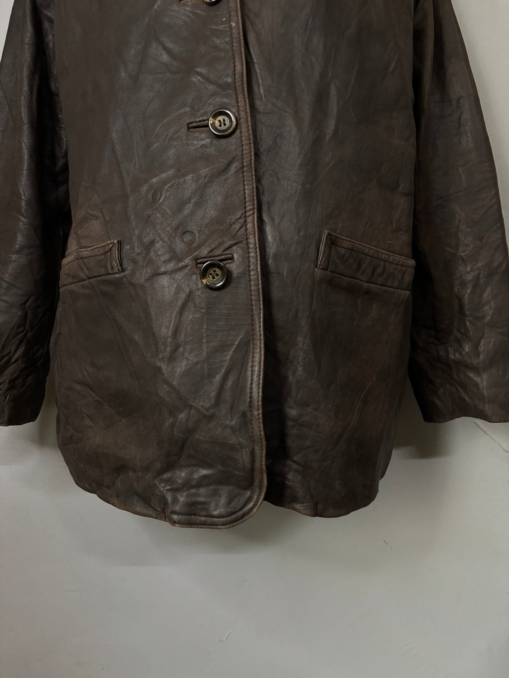 Leather Jackets Oversized Dark brown