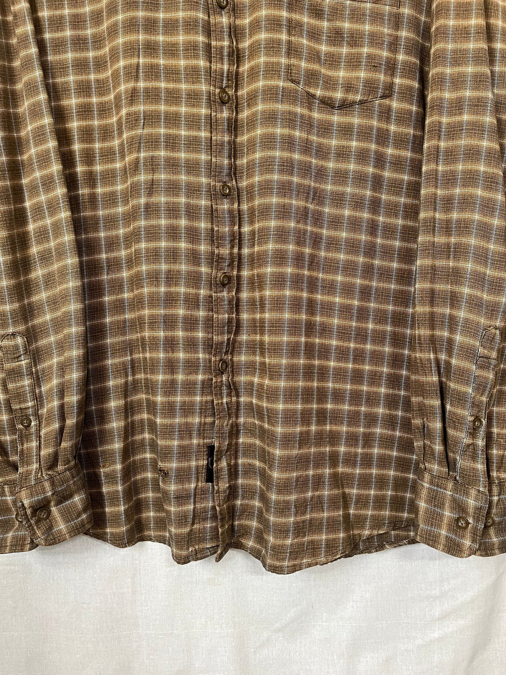 Flannel Shirt Vintage Streetwear Black Brown