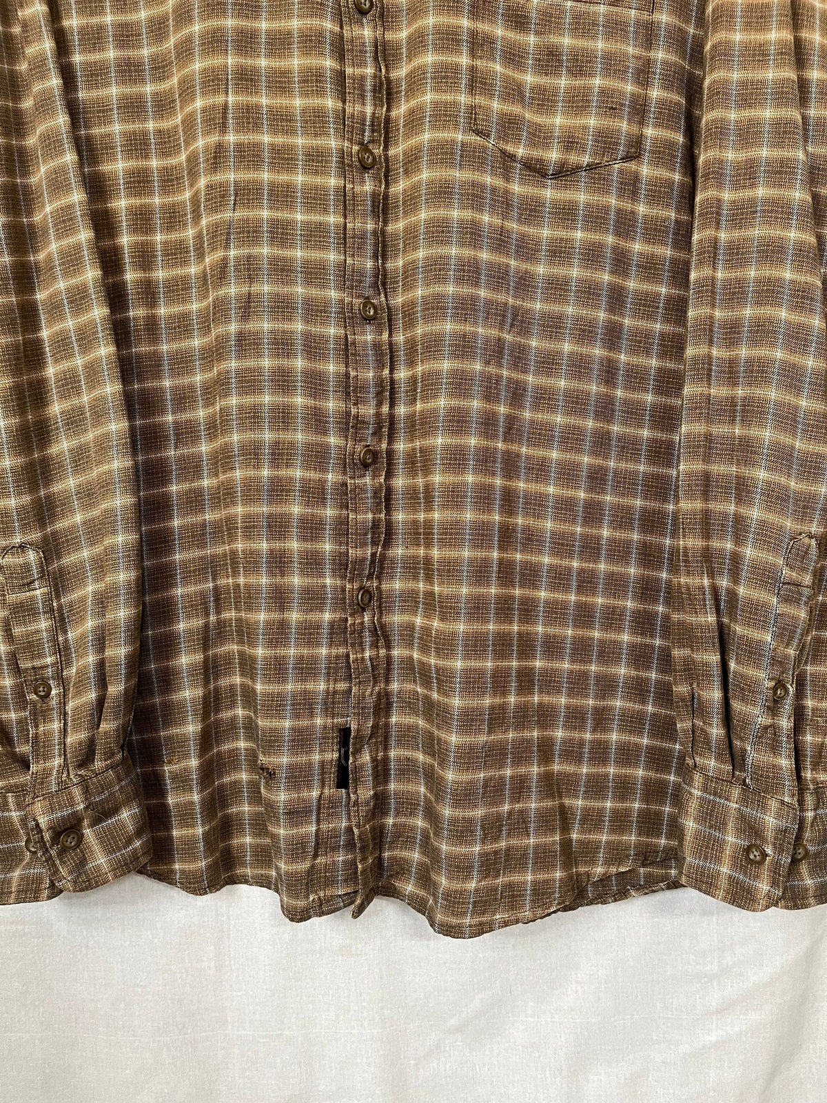 Flannel Shirt Vintage Streetwear Black Brown