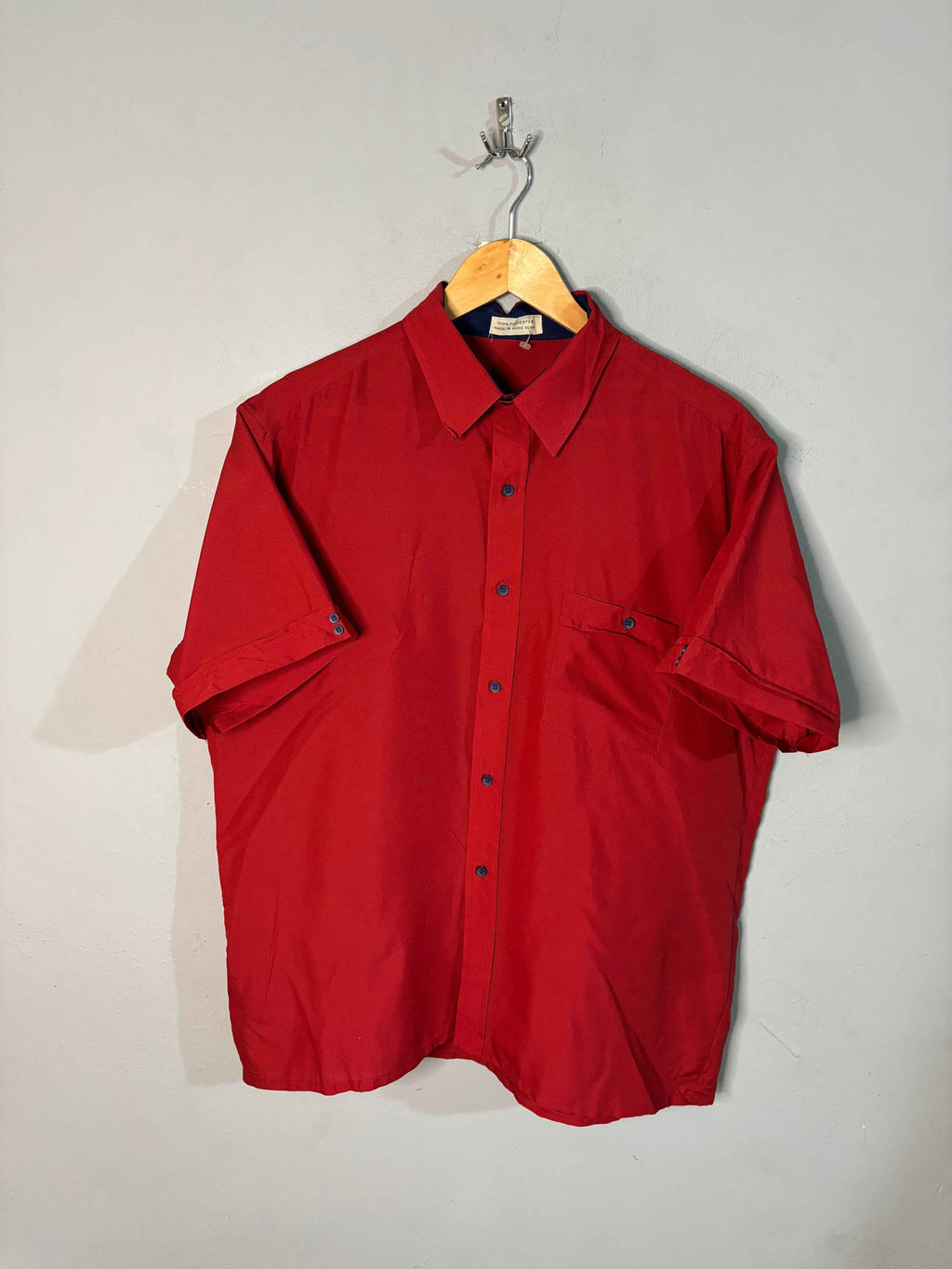 Half Sleeve Shirts Vintage Streetwear Red shirt
