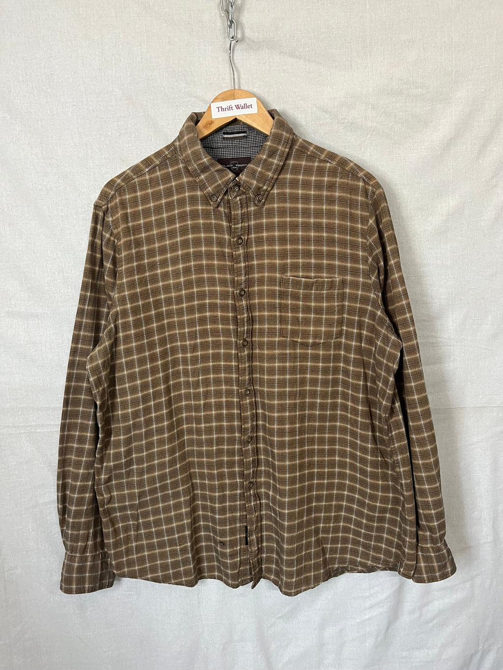 Flannel Shirt Vintage Streetwear Black Brown