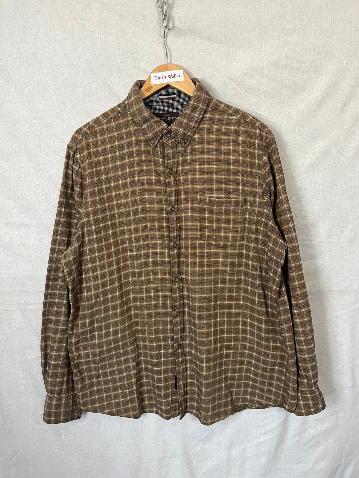 Flannel Shirt Vintage Streetwear Black Brown