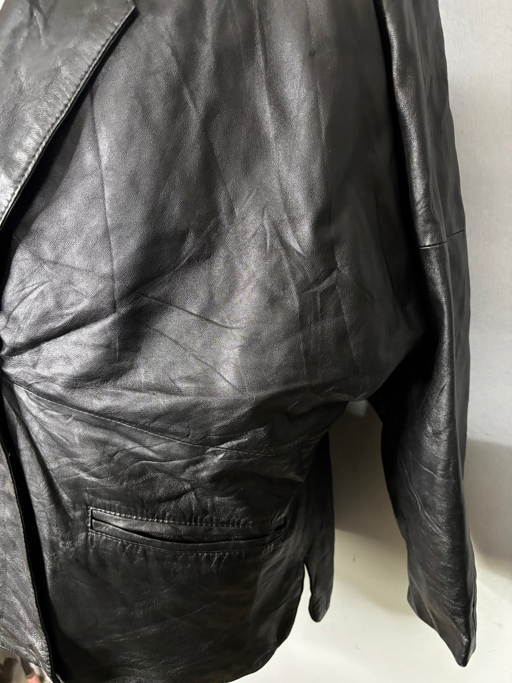Leather Jackets Oversized Vintage Black leather