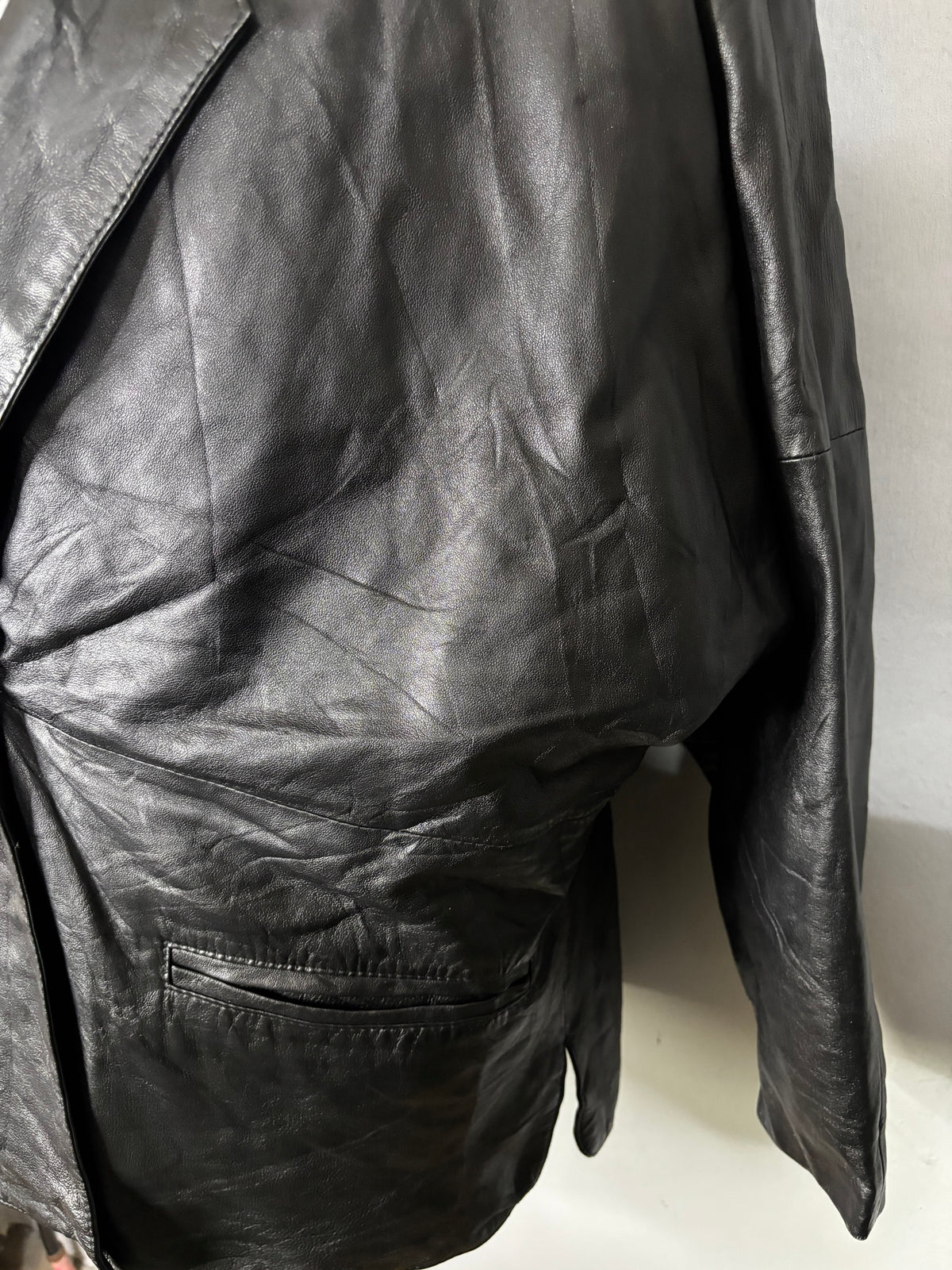 Leather Jackets Oversized Vintage Black leather