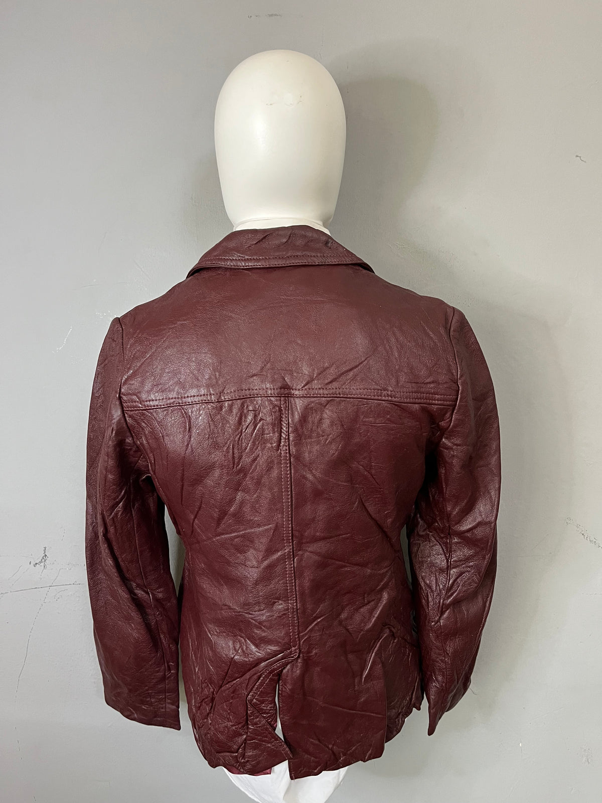 Leather Jackets Oversized Streetwear Burgundy