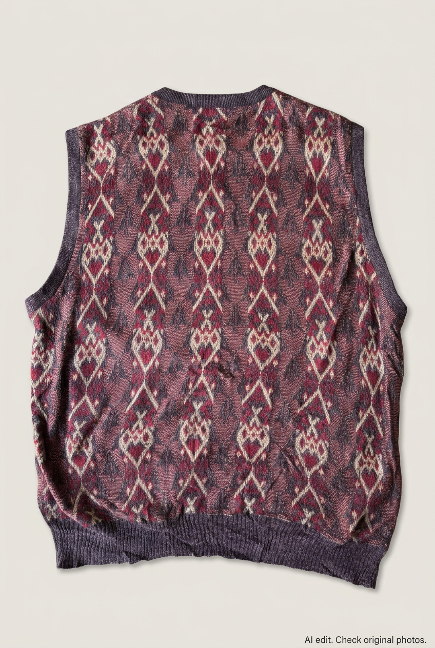 Eaton patterned sweater vest back preview