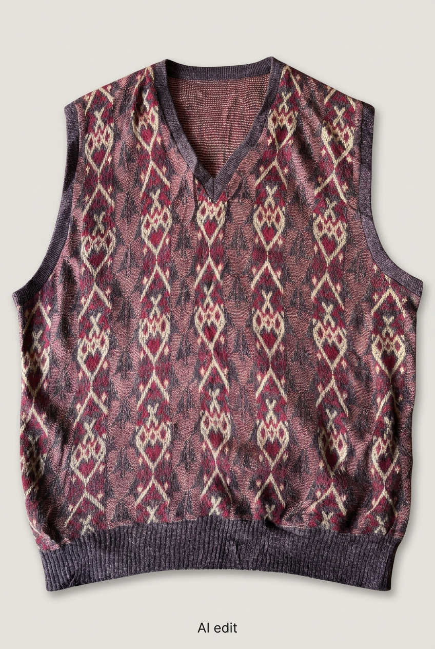 Eaton patterned sweater vest front preview