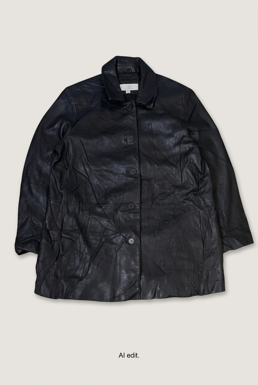 Elisabeth leather coat front preview