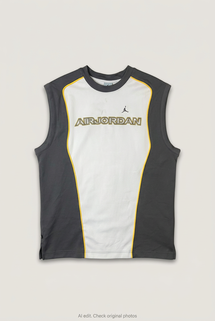 Front product view of Air Jordan tank top, flat lay