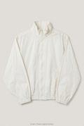 Front product view of cream windbreaker, flat lay