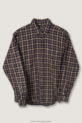 Front product view of Denver Hayes plaid shirt, flat lay