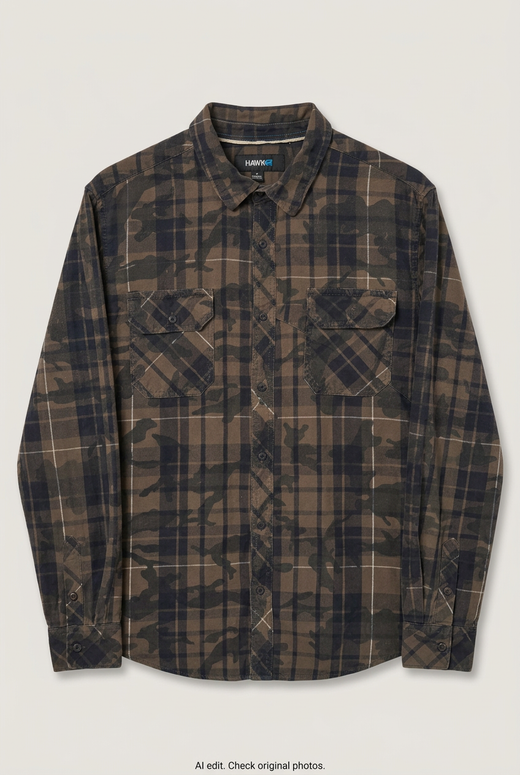 Flannel Shirt Vintage Streetwear Hawks