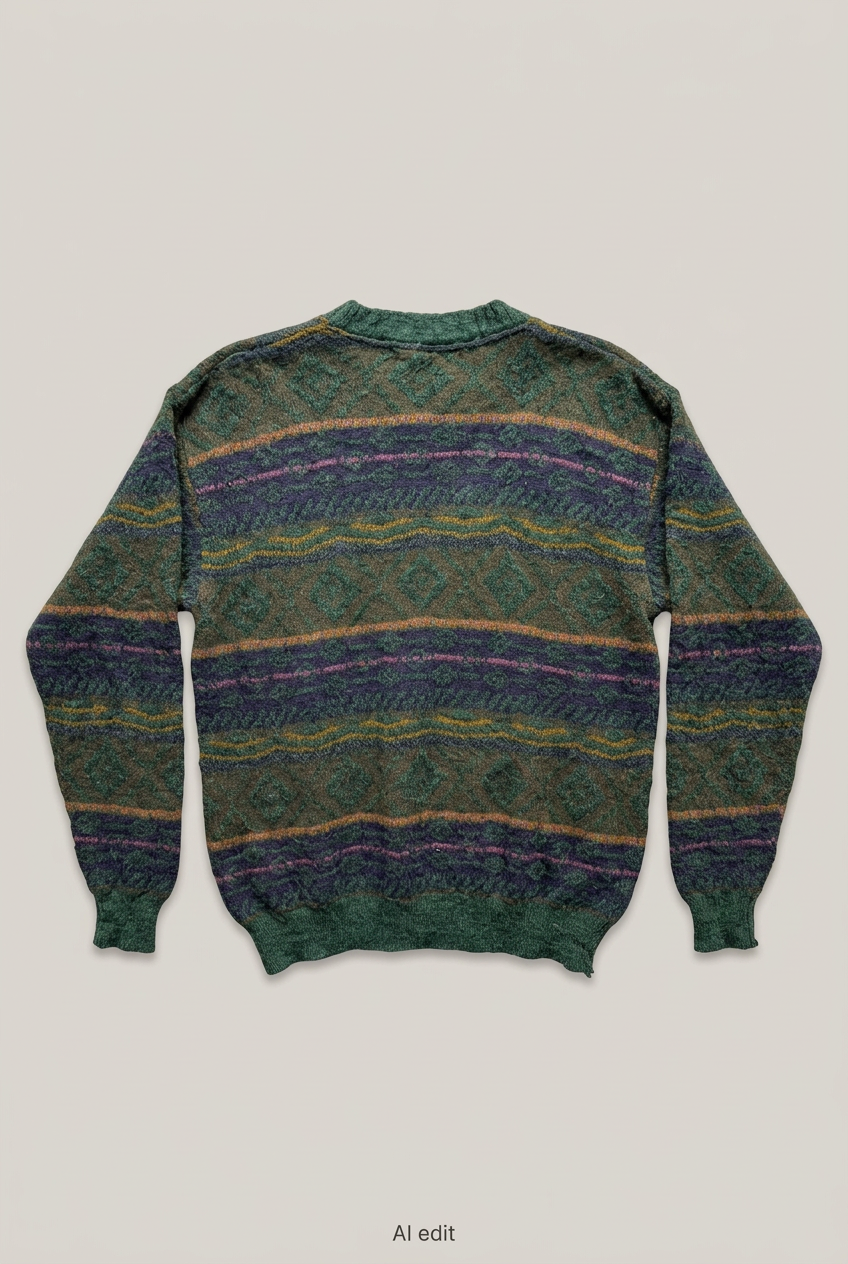 Gianni Alberti green patterned sweater back preview