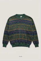 Gianni Alberti green patterned sweater front preview