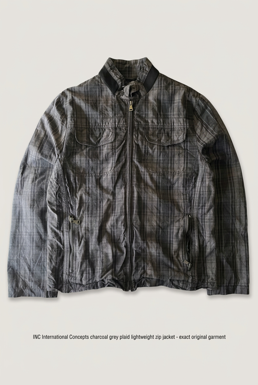 INC plaid jacket front preview