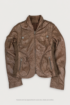 Jacket front with raised collar