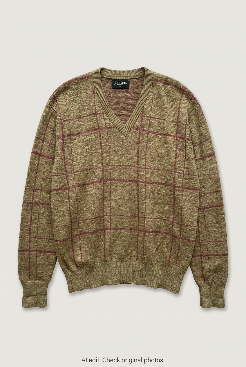 Jantzen olive-tan V-neck front preview