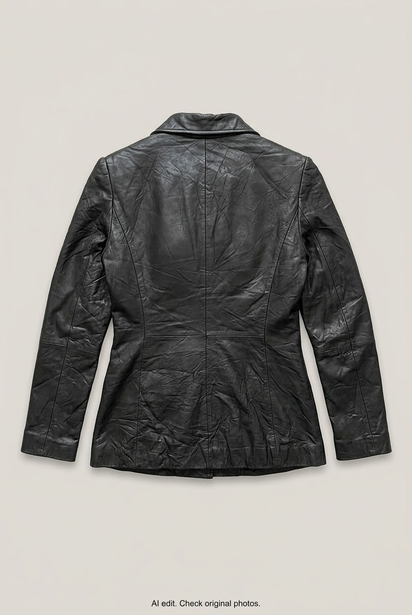 Jones New York leather jacket back preview