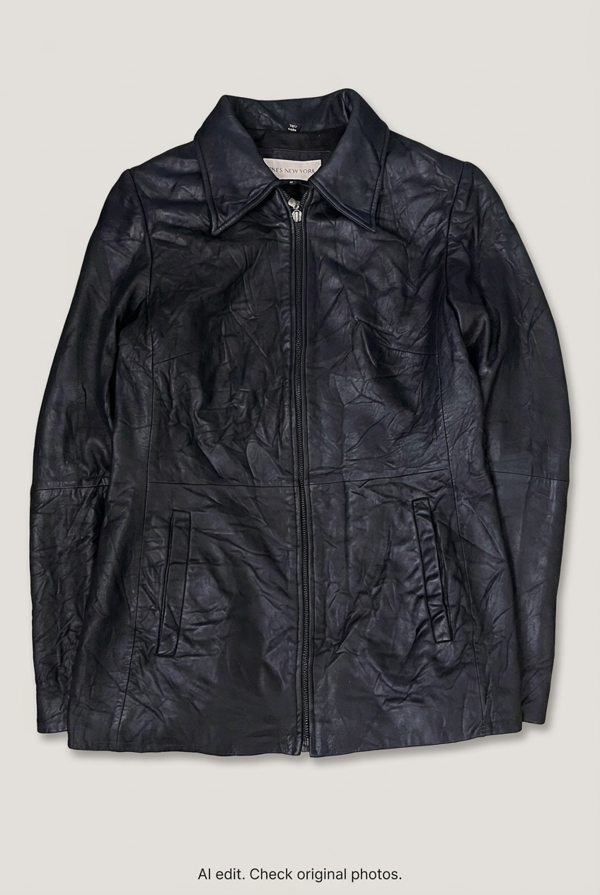 Jones New York leather jacket front preview