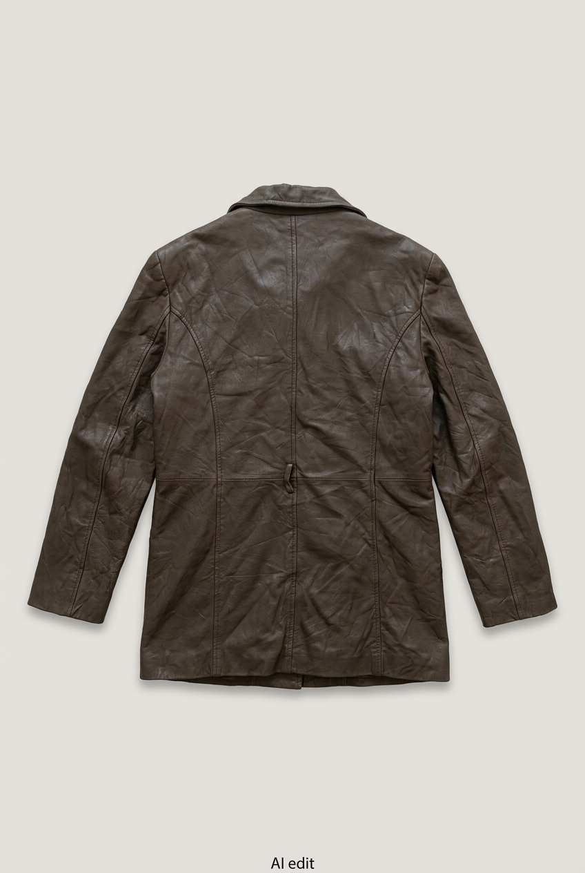 Leather Limited brown coat back preview