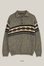 Marled collared sweater front preview