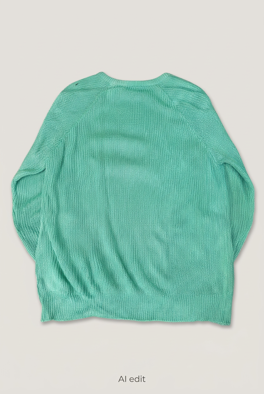Mint-green sweater back preview