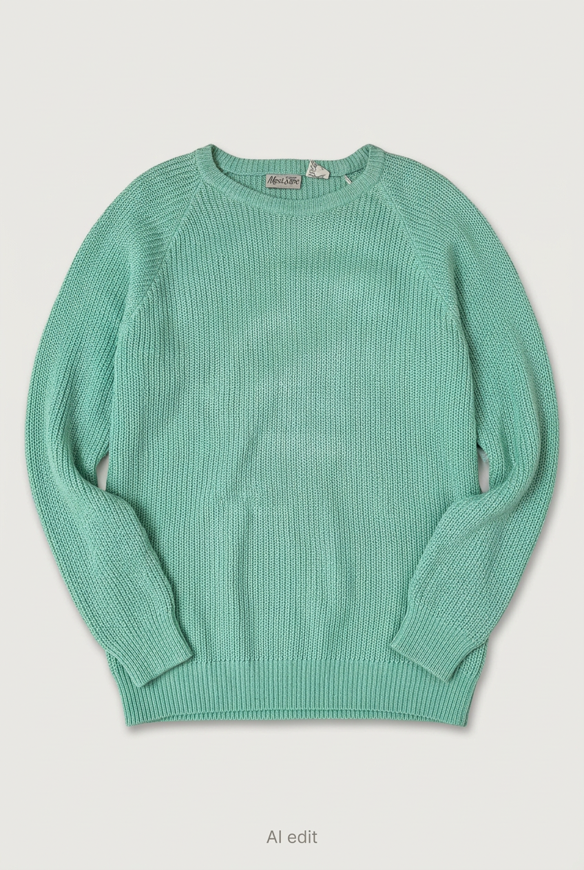 Mint-green sweater front preview