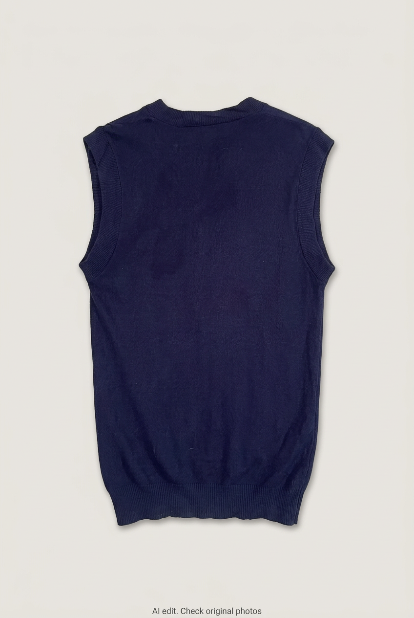 Navy Andrew Rohan sweater vest back preview