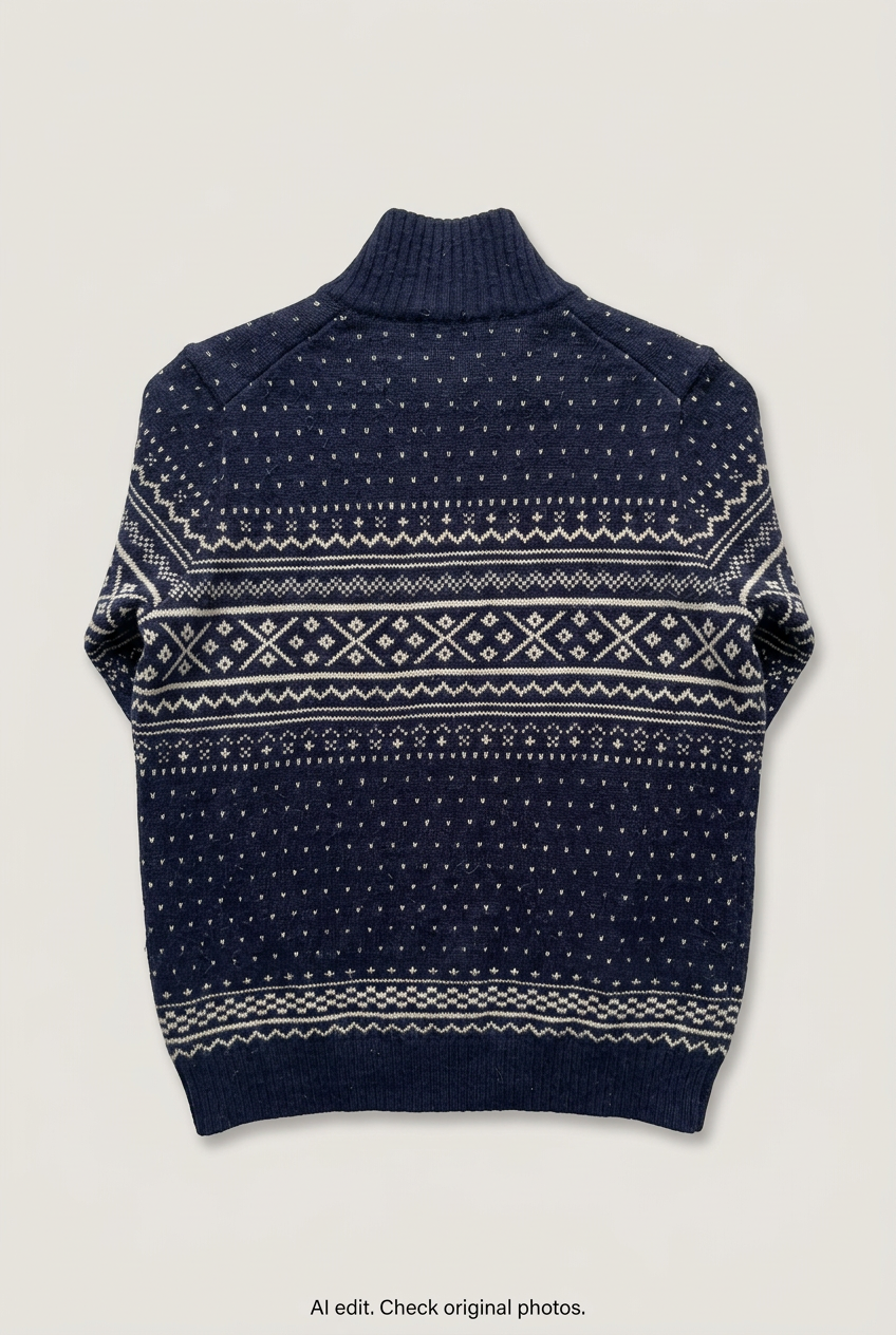 Navy Nordic sweater back preview