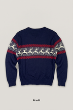 Navy reindeer sweater back preview