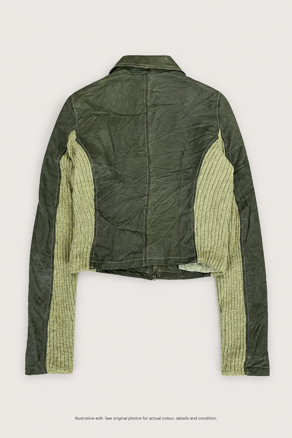 Olive jacket styled back view