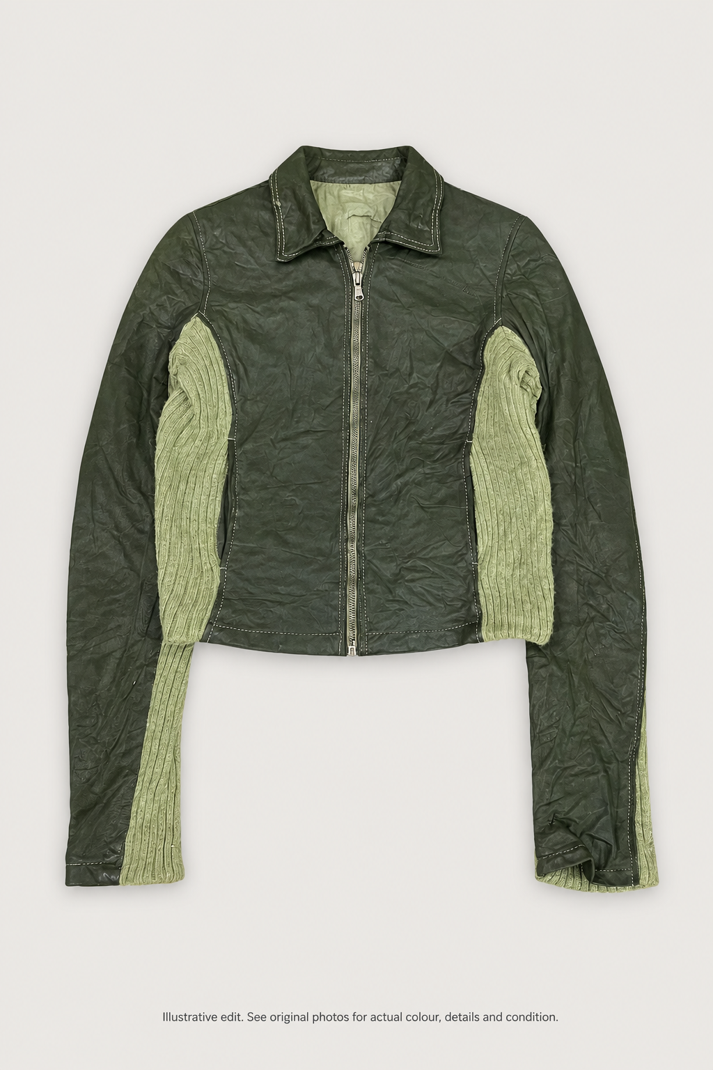 Olive jacket styled front view