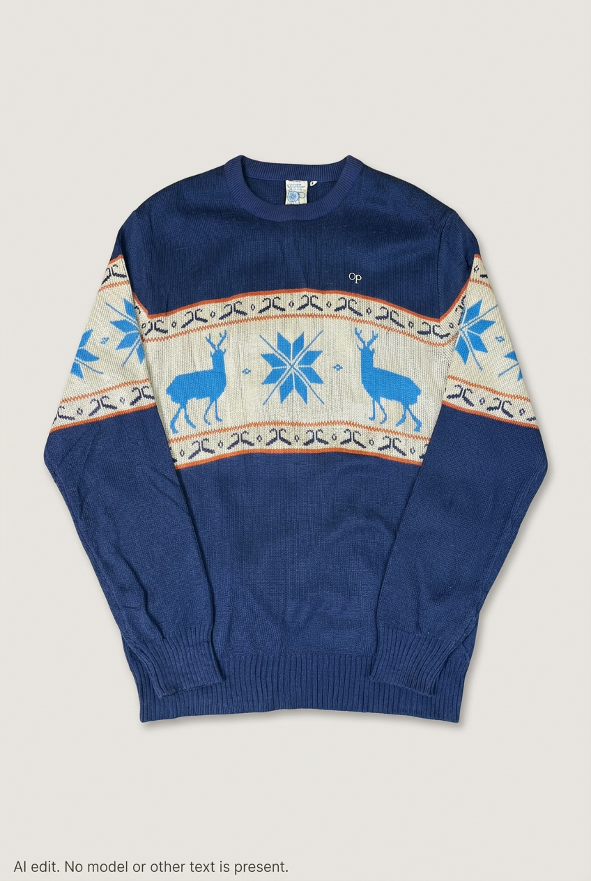 OP Weather Wear deer-pattern sweater front preview