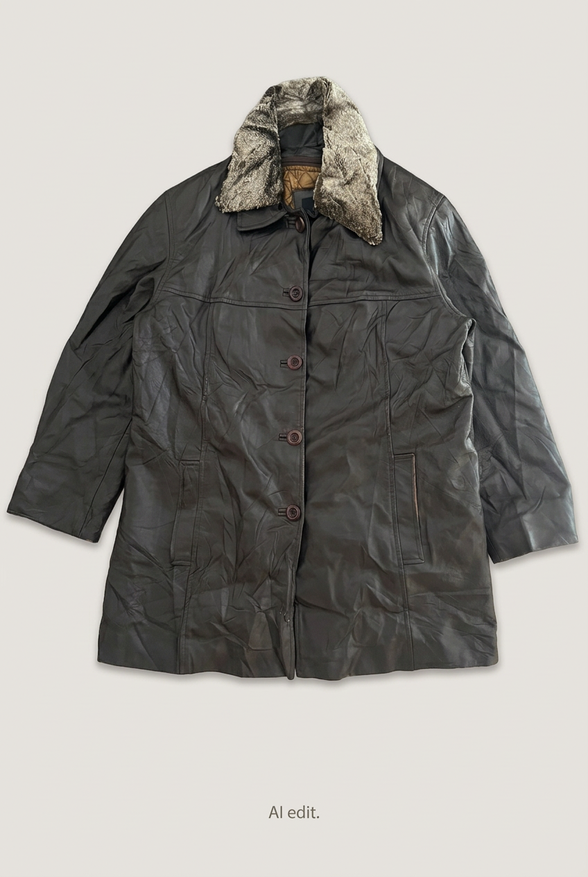 Oscar Leopold textured-collar coat front preview