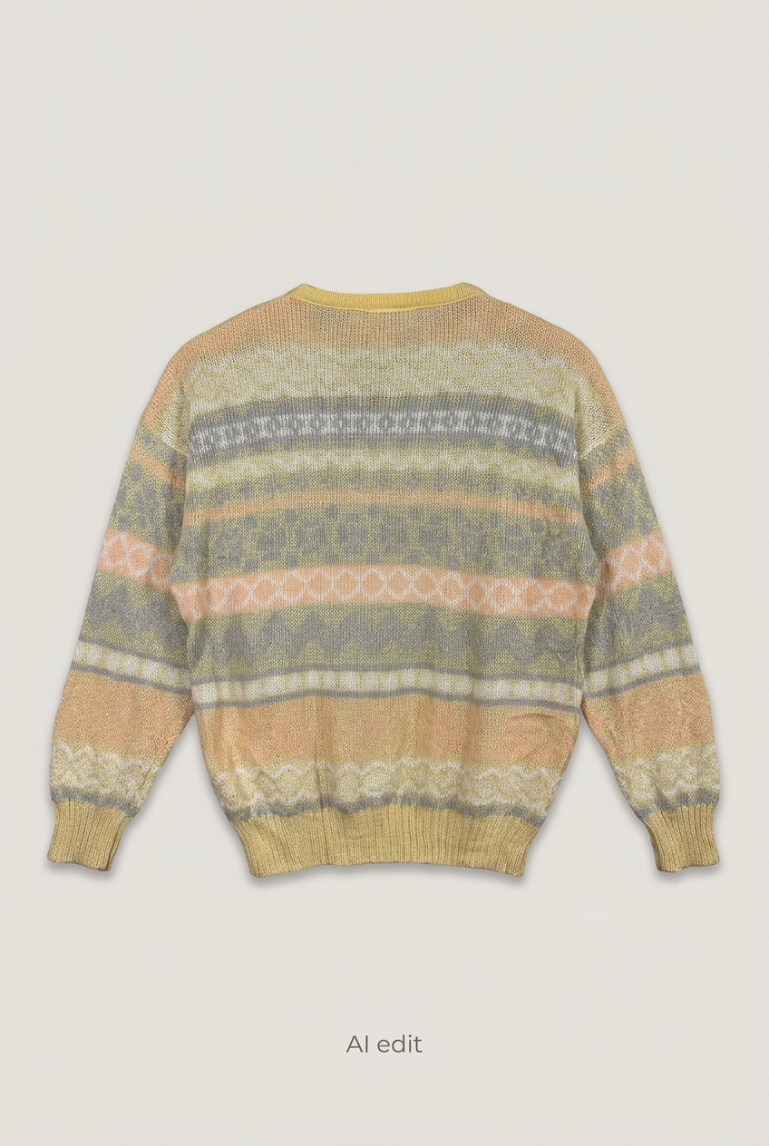Pastel geometric sweater back preview