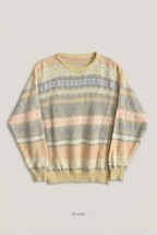 Pastel geometric sweater front preview