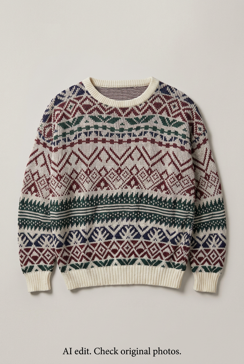 Patterned sweater front preview