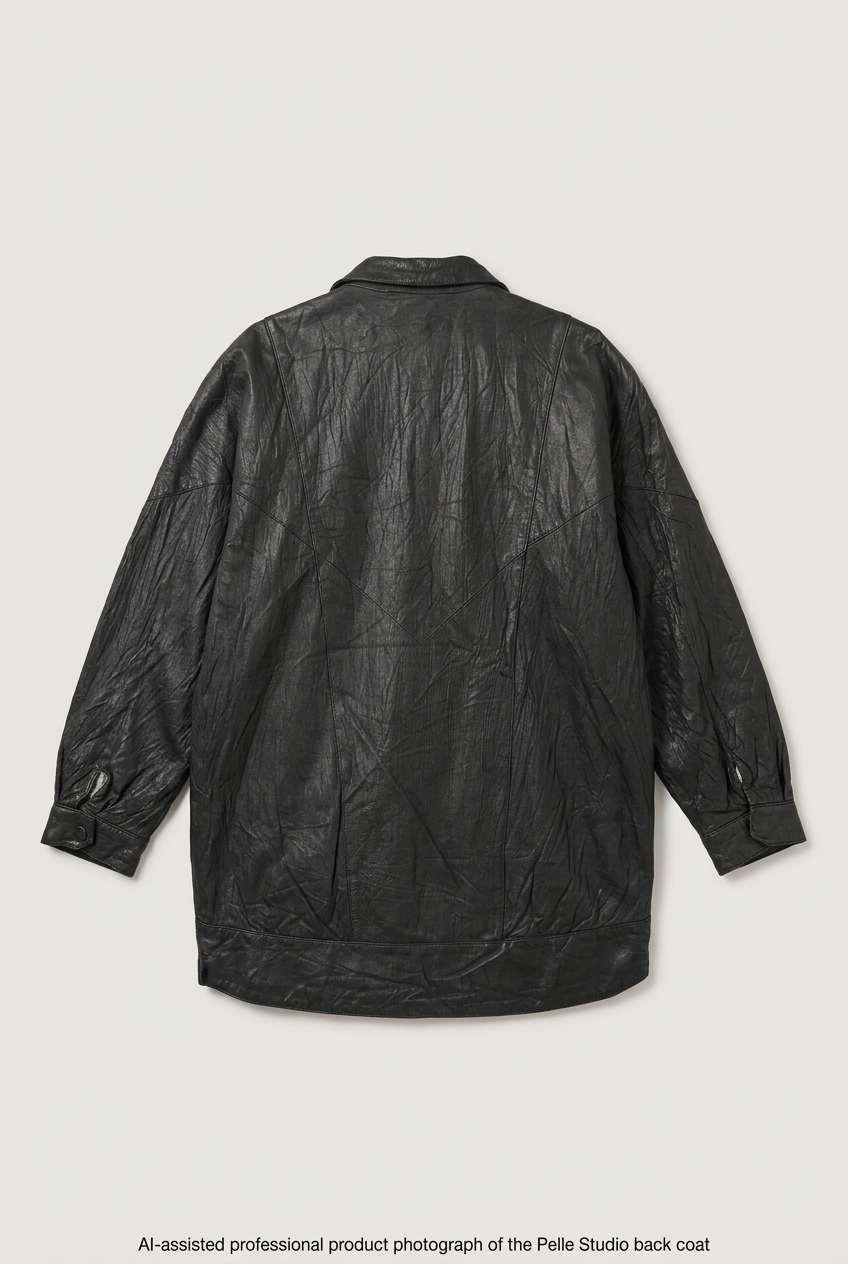 Pelle Studio textured leather coat back preview