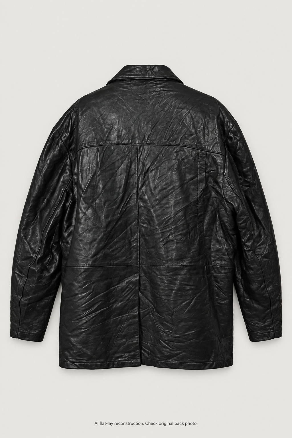 Reconstructed flat-lay back of Reed leather jacket