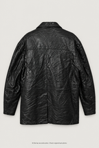 Reconstructed flat-lay back of Reed leather jacket