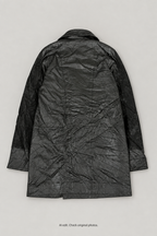 Revised charcoal leather coat back