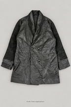 Revised charcoal leather coat front