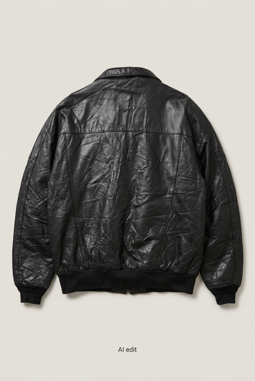 Revised leather bomber back preview