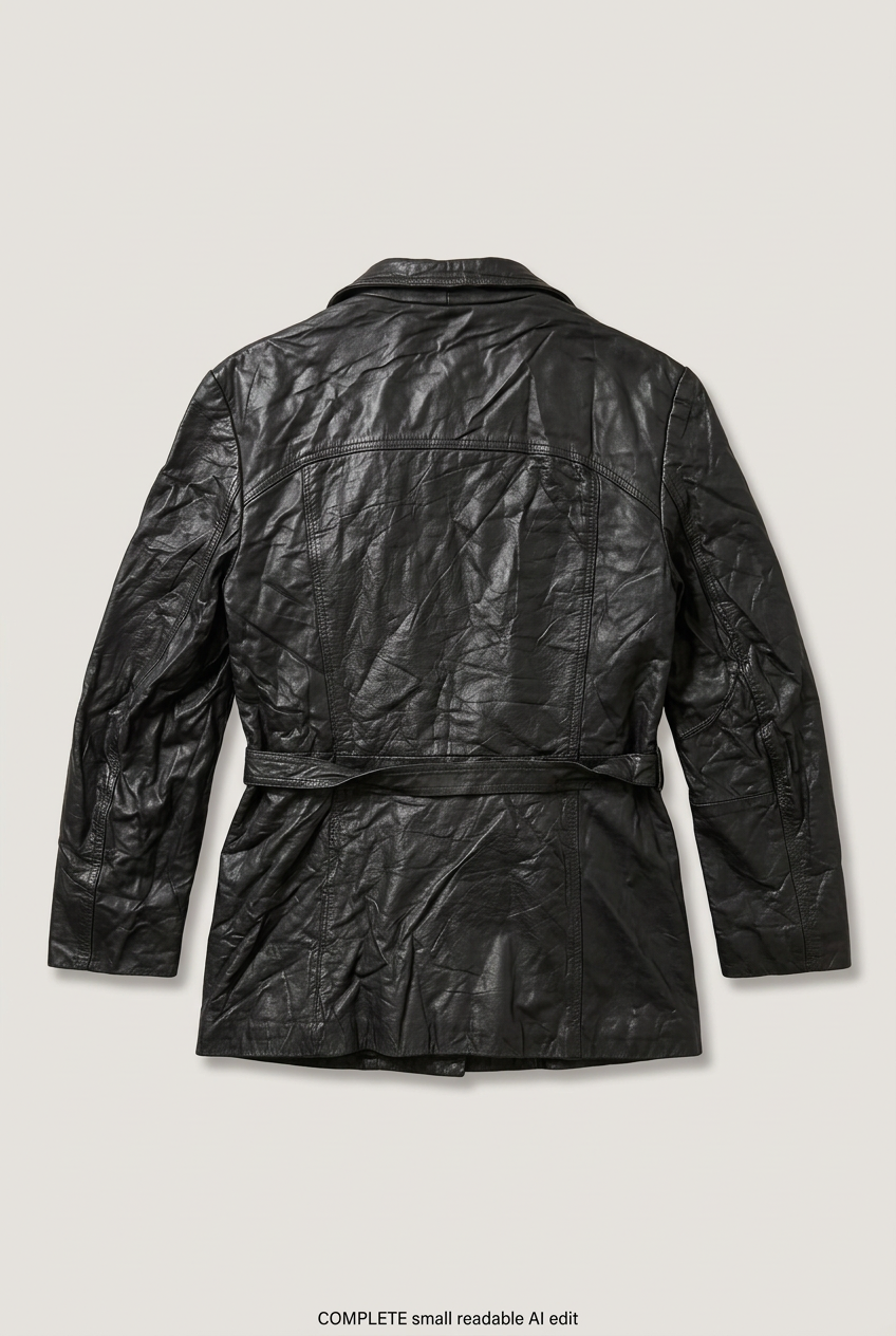 Revised two-button leather jacket back preview