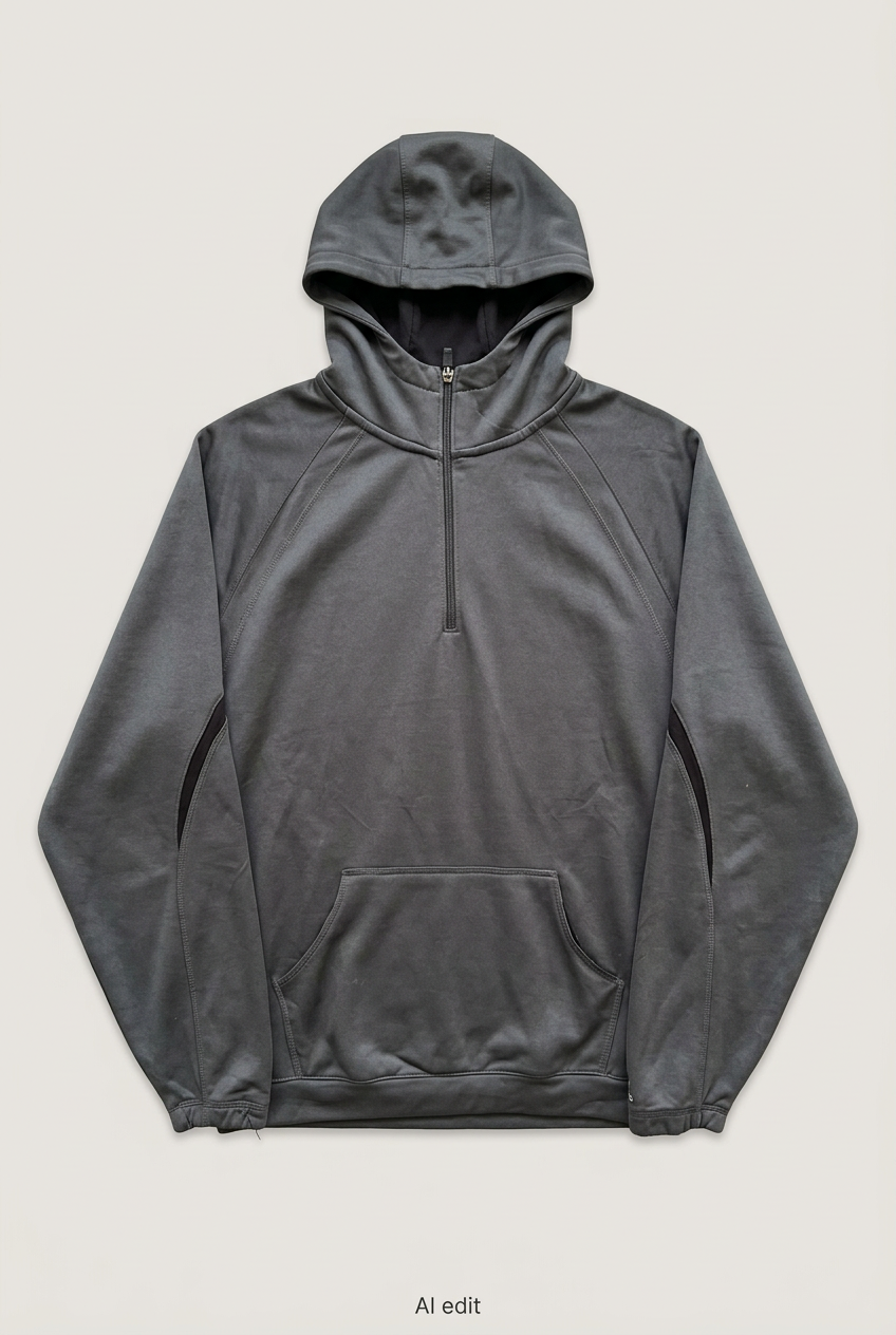 Russell grey quarter-zip hoodie front preview