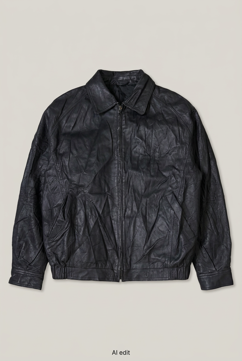 St. John’s Bay black leather jacket front preview