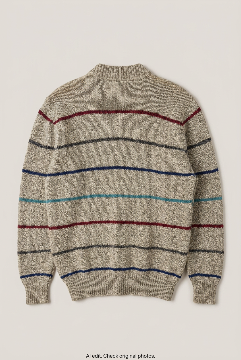 Striped marled knit back preview