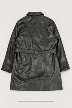 Styled back preview of black leather coat