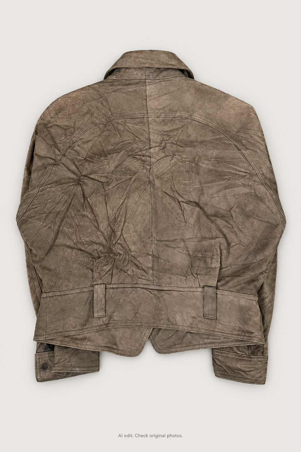 Taupe-grey PELLE CUIR jacket styled back